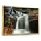 Designart - Slow Motion Waterfall on Rocks - Landscape Framed Canvas Art Print